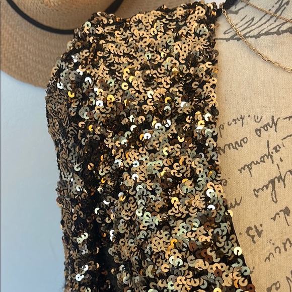Lulus | Brand New You Gold Sequin Bodycon Mini Dress Size XS Homecoming Dress - Picture 7 of 12